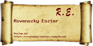 Rovenszky Eszter névjegykártya